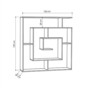 Libreria sandstone con 9 ripiani Labirent 125x22x129