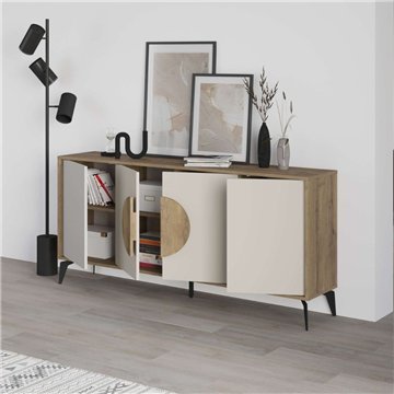 Madia 4 ante Gora180 colore noce e sandstone 180x35,6x82