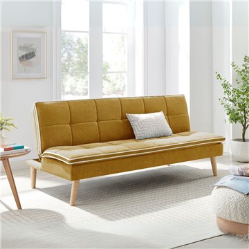 Divano letto 3 posti colore senape 182x88x80HE Lunaria