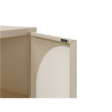 Credenza in metallo Tayra con 4 ante reticolate crema 160x40x90H - Stile moderno e anima industrial