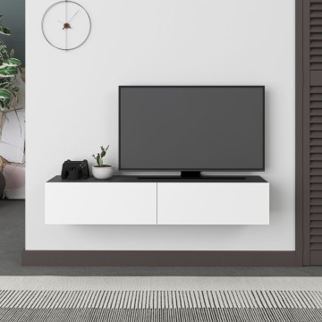 Mobile porta TV sospeso Francy antracite bianco ante a ribalta