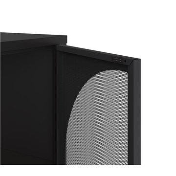 Credenza in metallo Tayra con 4 ante reticolate nero 160x40x90H - Stile moderno e anima industrial