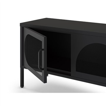Porta TV in metallo Tayra con 4 ante reticolate nero 180x35x50H - Stile moderno e anima industrial