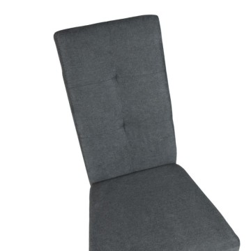 Sedia imbottita Eric in legno e tessuto grigio - Toscohome