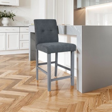 Sgabello Alex in legno con tessuto grigio | Toscohome