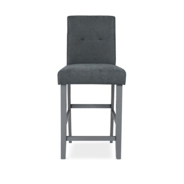 Sgabello Alex in legno con tessuto grigio | Toscohome