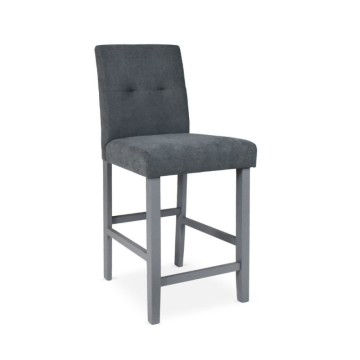 Sgabello Alex in legno con tessuto grigio | Toscohome