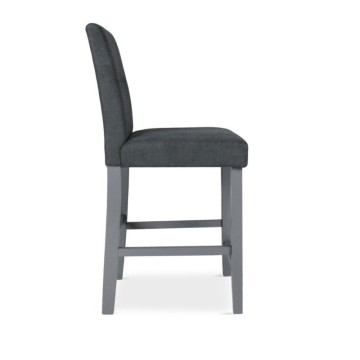 Sgabello Alex in legno con tessuto grigio | Toscohome
