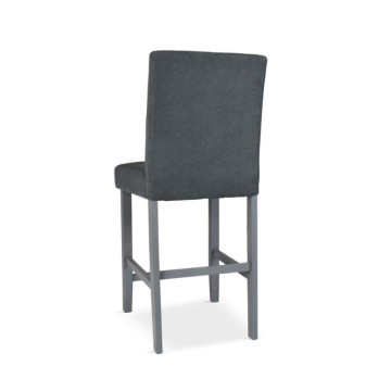 Sgabello Alex in legno con tessuto grigio | Toscohome