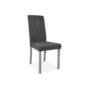 Sedia imbottita Verty, legno e tessuto grigio - Toscohome