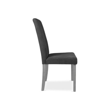 Sedia imbottita Verty, legno e tessuto grigio - Toscohome