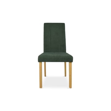 Sedia imbottita Verty: legno rovere e tessuto verde