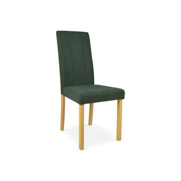 Sedia imbottita Verty: legno rovere e tessuto verde