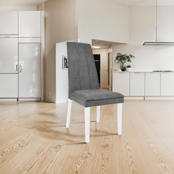 Sedia imbottita bianca e grigia - Tomy | Toscohome