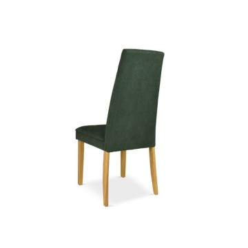 Sedia imbottita in legno rovere e tessuto verde - Tomy