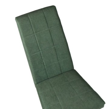 Sedia imbottita in legno rovere e tessuto verde - Tomy