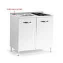 Cucinino 2 ante bianco larice con lavello e piano cottura 80x60