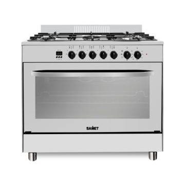 Cucina a gas Stromboli 90x60 cm con forno e grill elettrici Inox Classe A Samet