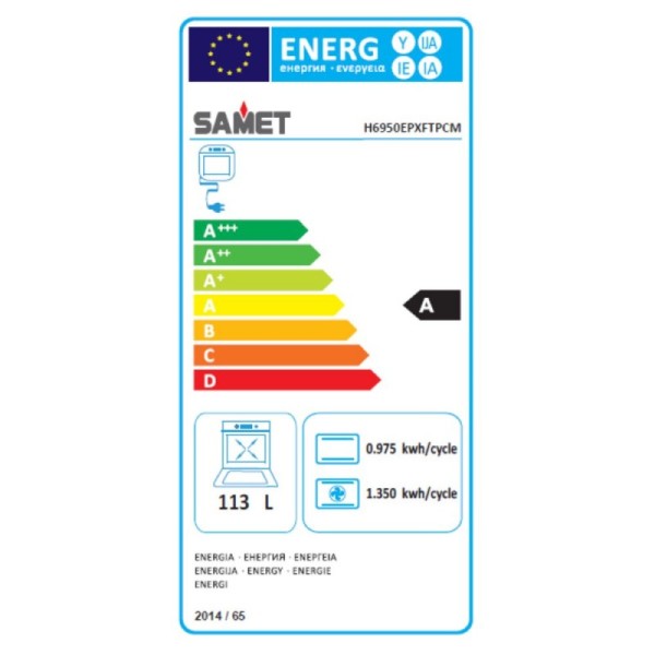 Cucina a gas Stromboli 90x60 cm con forno e grill elettrici Inox Classe A Samet Cucina a gas Stromboli 90x60 cm con forno e grill elettrici Inox Classe A Samet