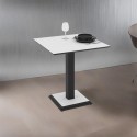 Tavolo quadrato con gamba in metallo 68x75H cm colore bianco frassinato Carvel