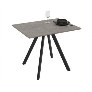 Tavolo fisso rovere e gambe nere 90x70 cm - Olli | Toscohome