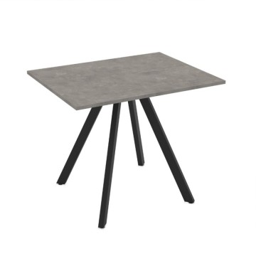 Tavolo fisso rovere e gambe nere 90x70 cm - Olli | Toscohome