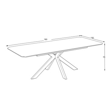 Tavolo rettangolare fisso effetto marmo bianco opaco 180x100x76H Opera