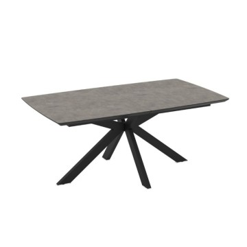 Tavolo allungabile piano cemento e base nera 180/240x100x76H Verano