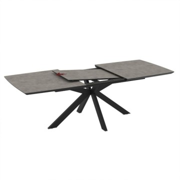 Tavolo allungabile piano cemento e base nera 180/240x100x76H Verano