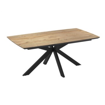 Tavolo allungabile piano rovere e base nera 180/240x100x76H Verano