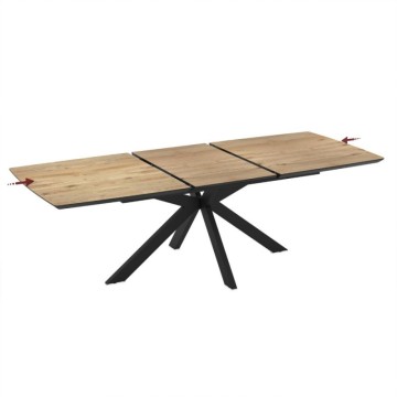 Tavolo allungabile piano rovere e base nera 180/240x100x76H Verano