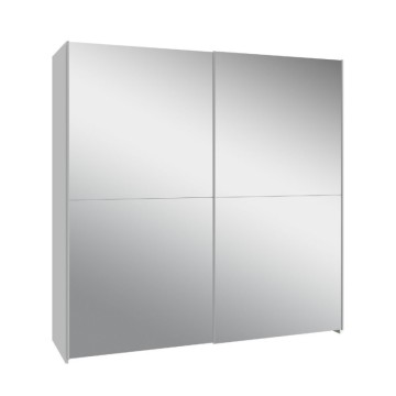 Armadio 2 ante scorrevoli a specchio 190x61x190.5H colore bianco Elio