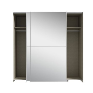 Armadio 2 ante scorrevoli a specchio 190x61x190.5H colore bianco Elio