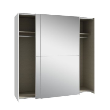 Armadio 2 ante scorrevoli a specchio 190x61x190.5H colore bianco Elio