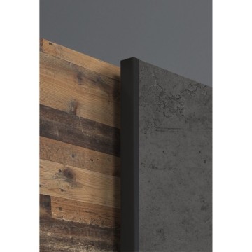 Armadio 2 ante scorrevoli 120x42x190.5H colore quercia e grigio cemento Zeno