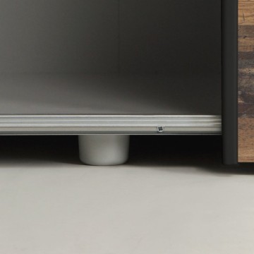 Armadio 2 ante scorrevoli 120x42x190.5H colore quercia e grigio cemento Zeno