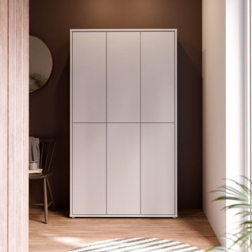 Armadio multiuso 6 ante 109x35x192 colore grigio chiaro Medea