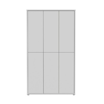 Armadio multiuso 6 ante 109x35x192 colore grigio chiaro Medea