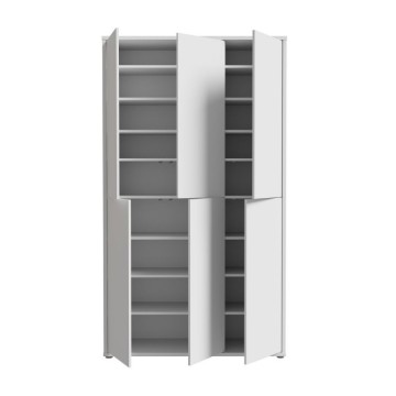 Armadio multiuso 6 ante 109x35x192 colore grigio chiaro Medea