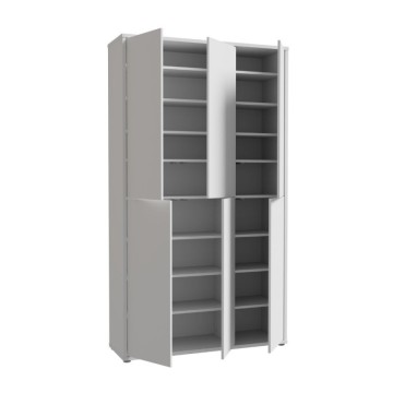 Armadio multiuso 6 ante 109x35x192 colore grigio chiaro Medea