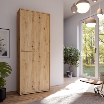 Armadio multiuso 4 ante 74.5x35x192 colore rovere Medea