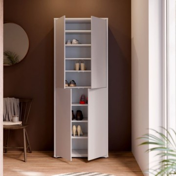 Armadio multiuso 4 ante 74.5x35x192 colore grigio chiaro Medea