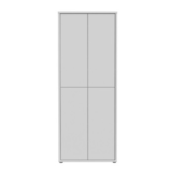 Armadio multiuso 4 ante 74.5x35x192 colore grigio chiaro Medea