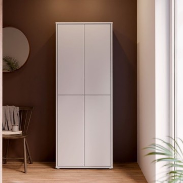 Armadio multiuso 4 ante 74.5x35x192 colore grigio chiaro Medea