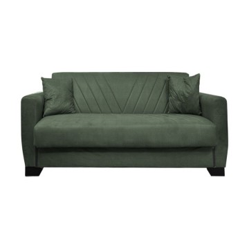 Divano letto 2 posti con contenitore in tessuto colore verde 146x82x85H Rianna