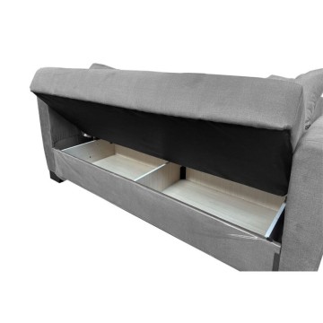 Divano letto 2 posti con contenitore in tessuto colore grigio 146x82x85H Rianna