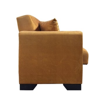 Divano letto 2 posti con contenitore in tessuto colore giallo 146x82x85H Rianna