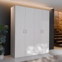 Armadio 4 ante 1 cassetto colore bianco 177.5x54x210.5H Arcadia
