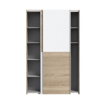 Armadio 2 ante scorrevoli 120x42x190.5H colore rovere e bianco Zeno