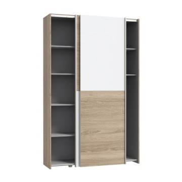 Armadio 2 ante scorrevoli 120x42x190.5H colore rovere e bianco Zeno